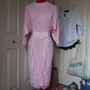 Ashlee California 80s Pink Vintage Dolman Sleeve Dress